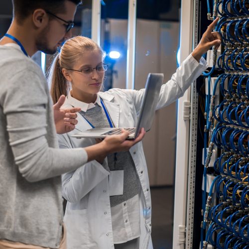 Scientists Working with Supercomputer